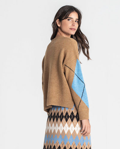 Jersey jacquard camel Rüga