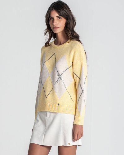 Jersey jacquard rombos butter Rüga