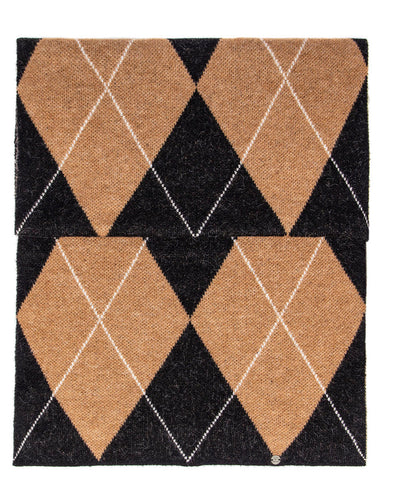 Bufanda jacquard rombos negro Rüga