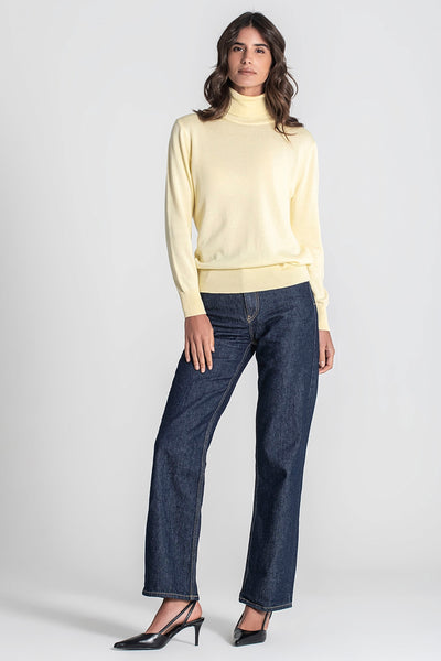 Jersey basico cuello vuelto amarillo mantequilla Rüga