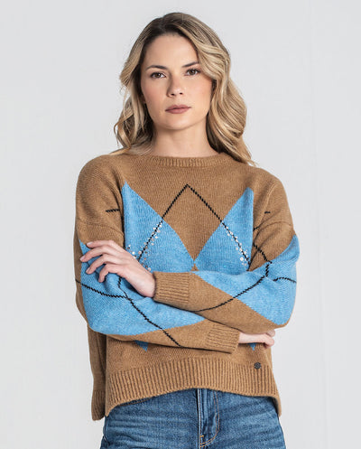 Jersey jacquard camel Rüga