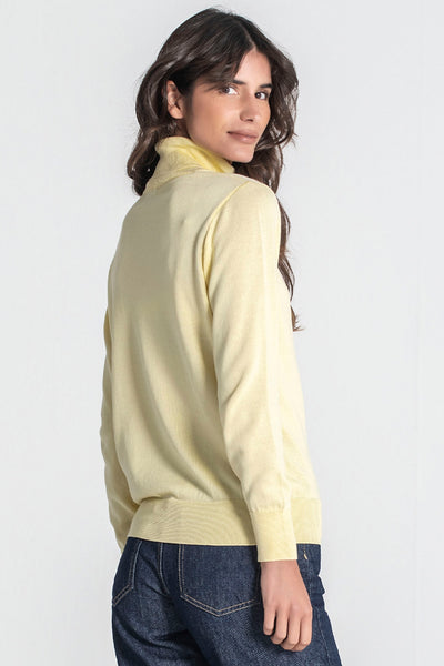 Jersey basico cuello vuelto amarillo mantequilla Rüga