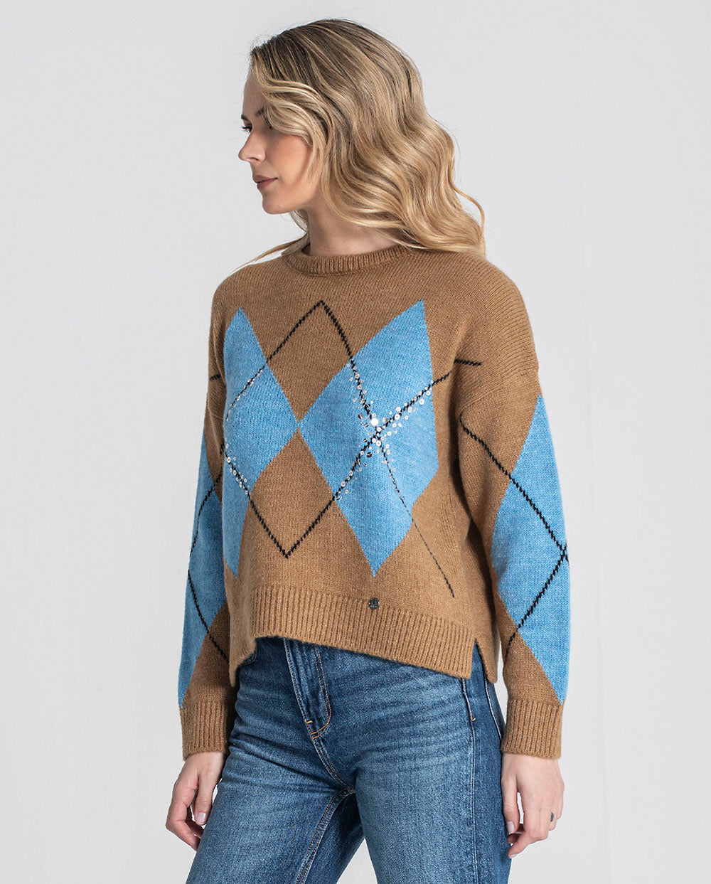 Jersey jacquard camel Rüga