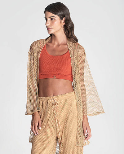 Chaqueta red manga kimono camel Rüga
