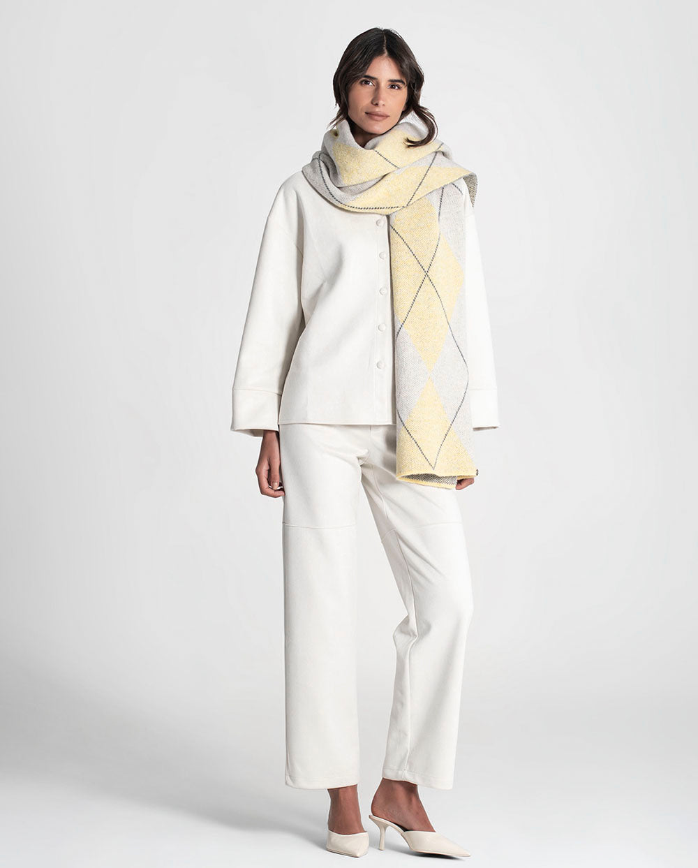 Bufanda jacquard rombos mantequilla Rüga