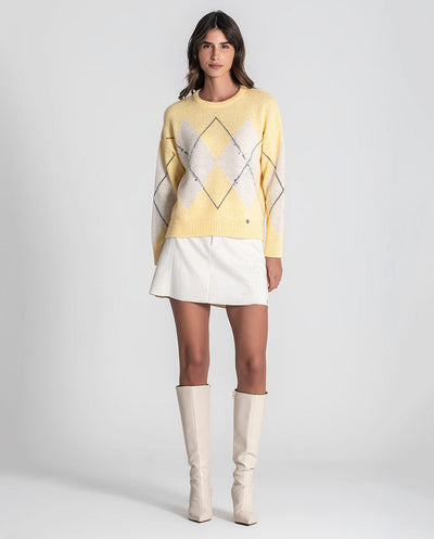 Jersey jacquard rombos butter Rüga