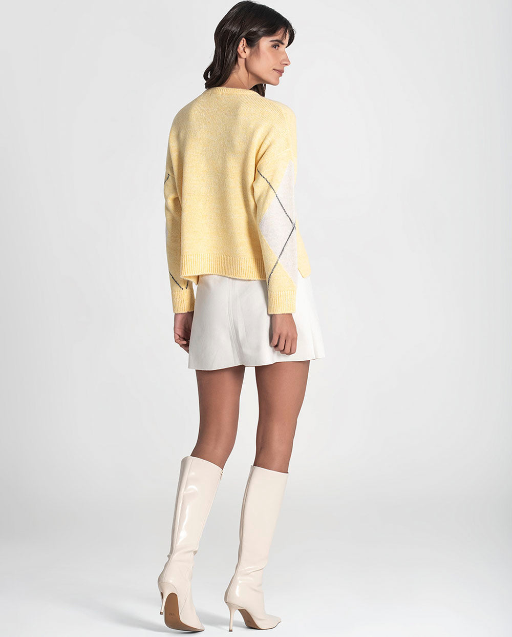 Jersey jacquard rombos butter Rüga