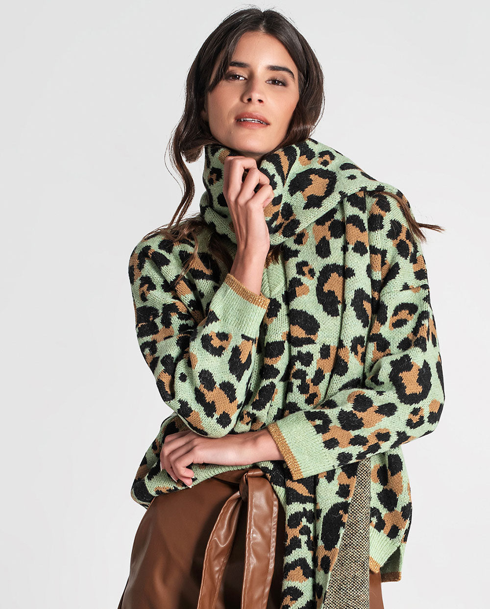 Bufanda animal print verde Rüga