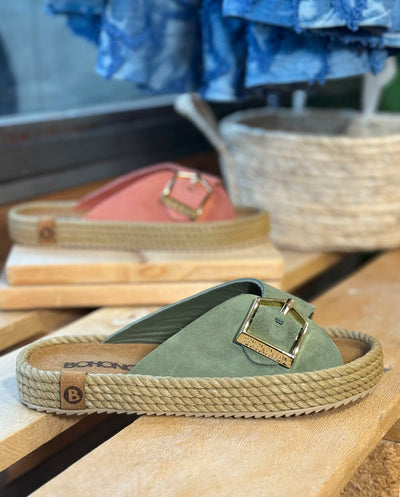 Sandalia Casablanca verde laurel Bohonomad