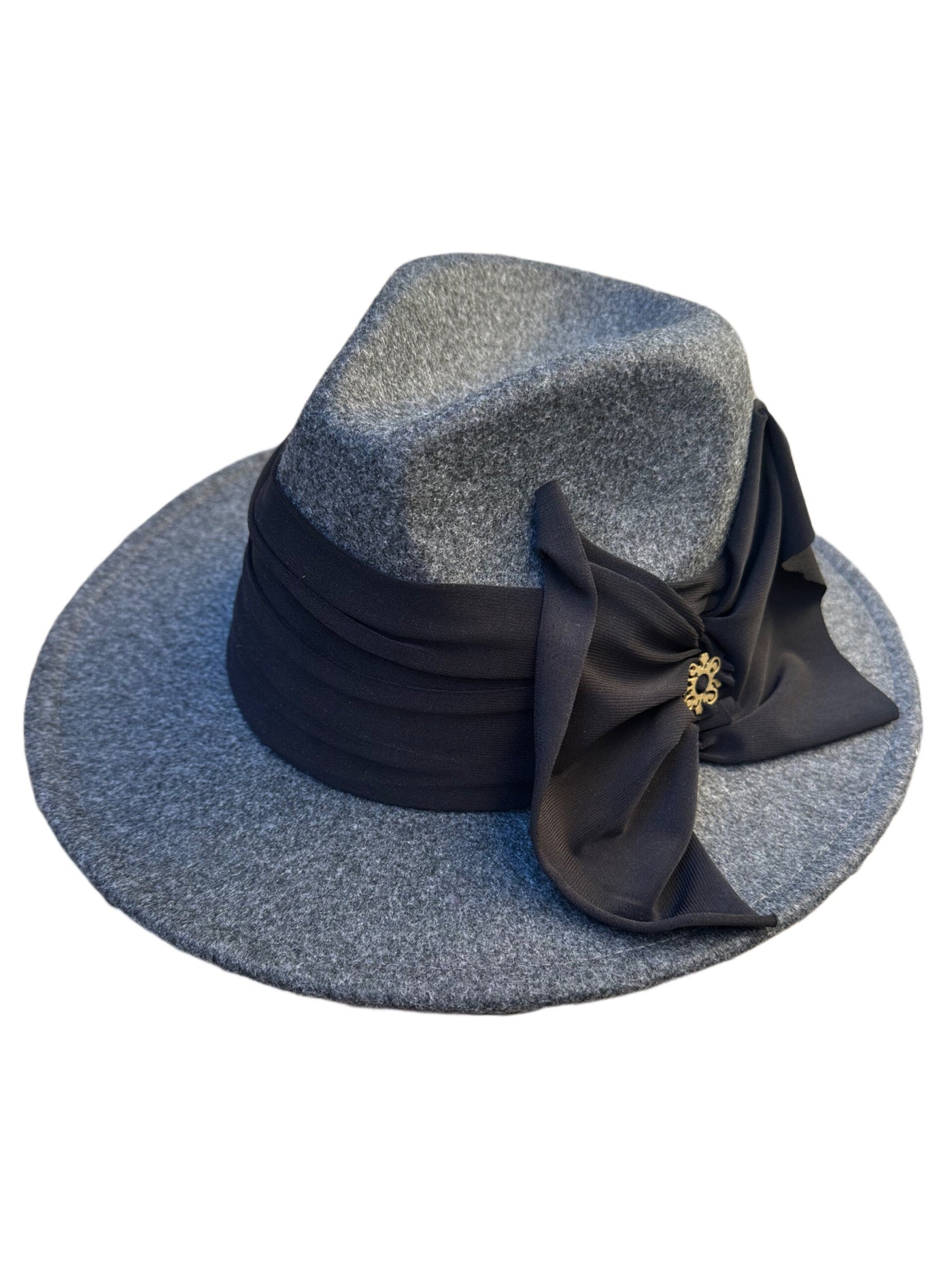 Sombrero Trilby gris lazo Alicia Bleye
