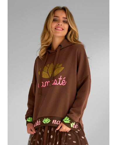 Sudadera capucha Namasté chocolate