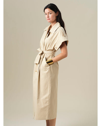 Trench manga corta beige Orfeo París