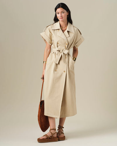 Trench manga corta beige Orfeo París