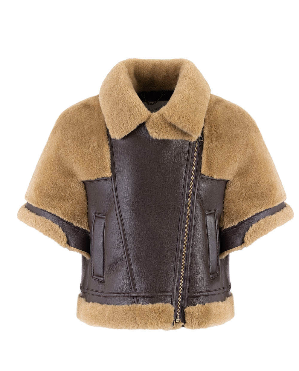 Chaqueta manga corta eco piel marrón Vegan Code