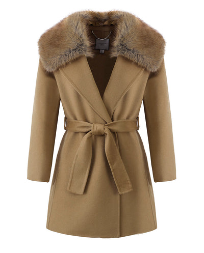 Chaquetón de lana cuello pelo caramelo Urban Code