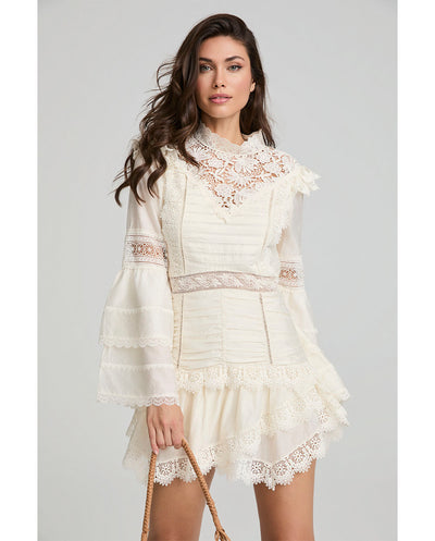 Vestido Flor de Invierno Beige Fetiche Suances
