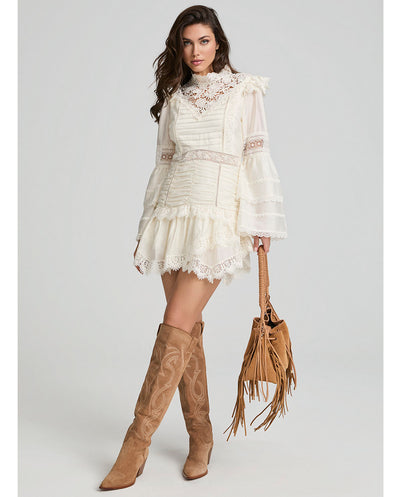 Vestido Flor de Invierno Beige Fetiche Suances