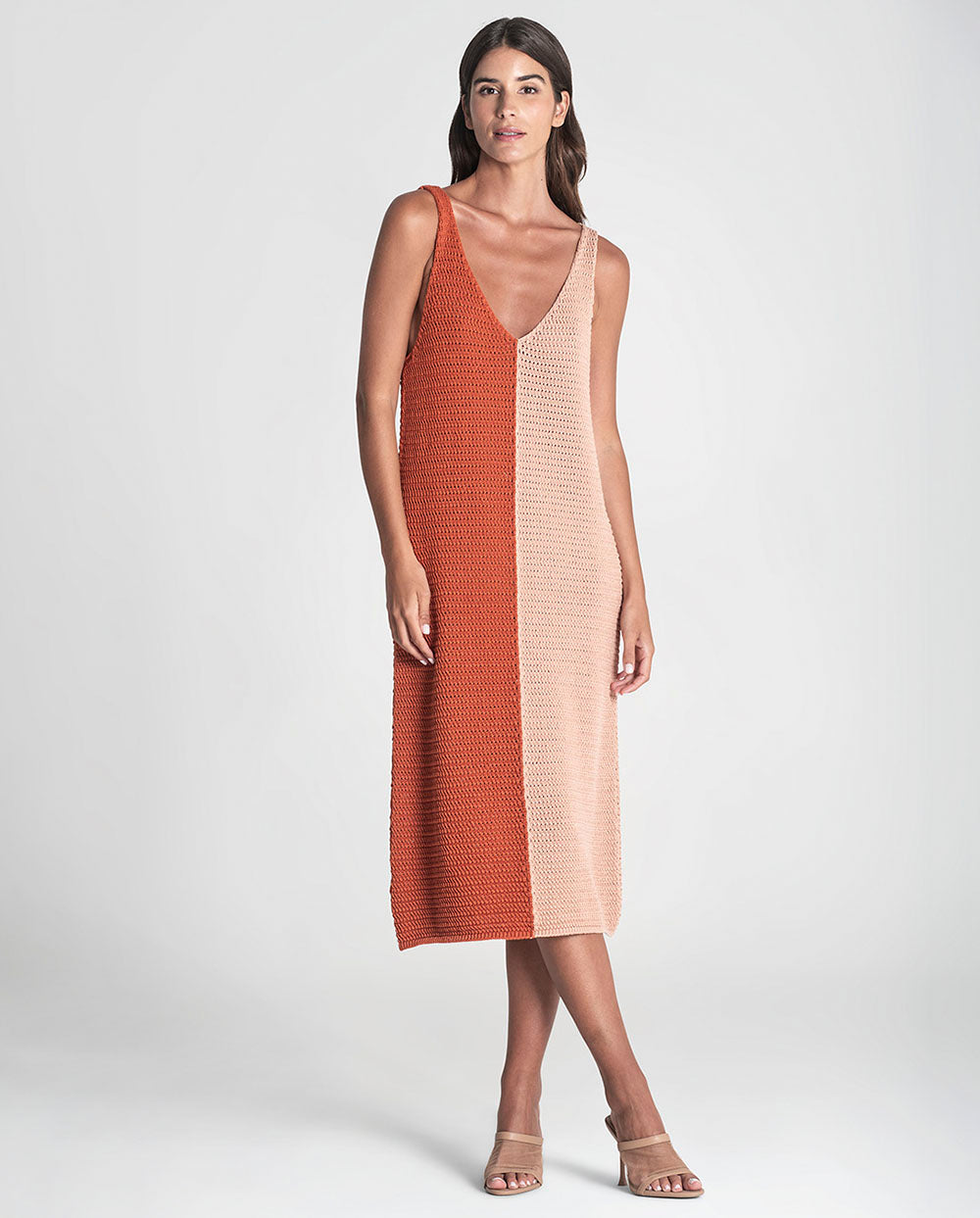 Vestido tirantes bicolor punto Rüga
