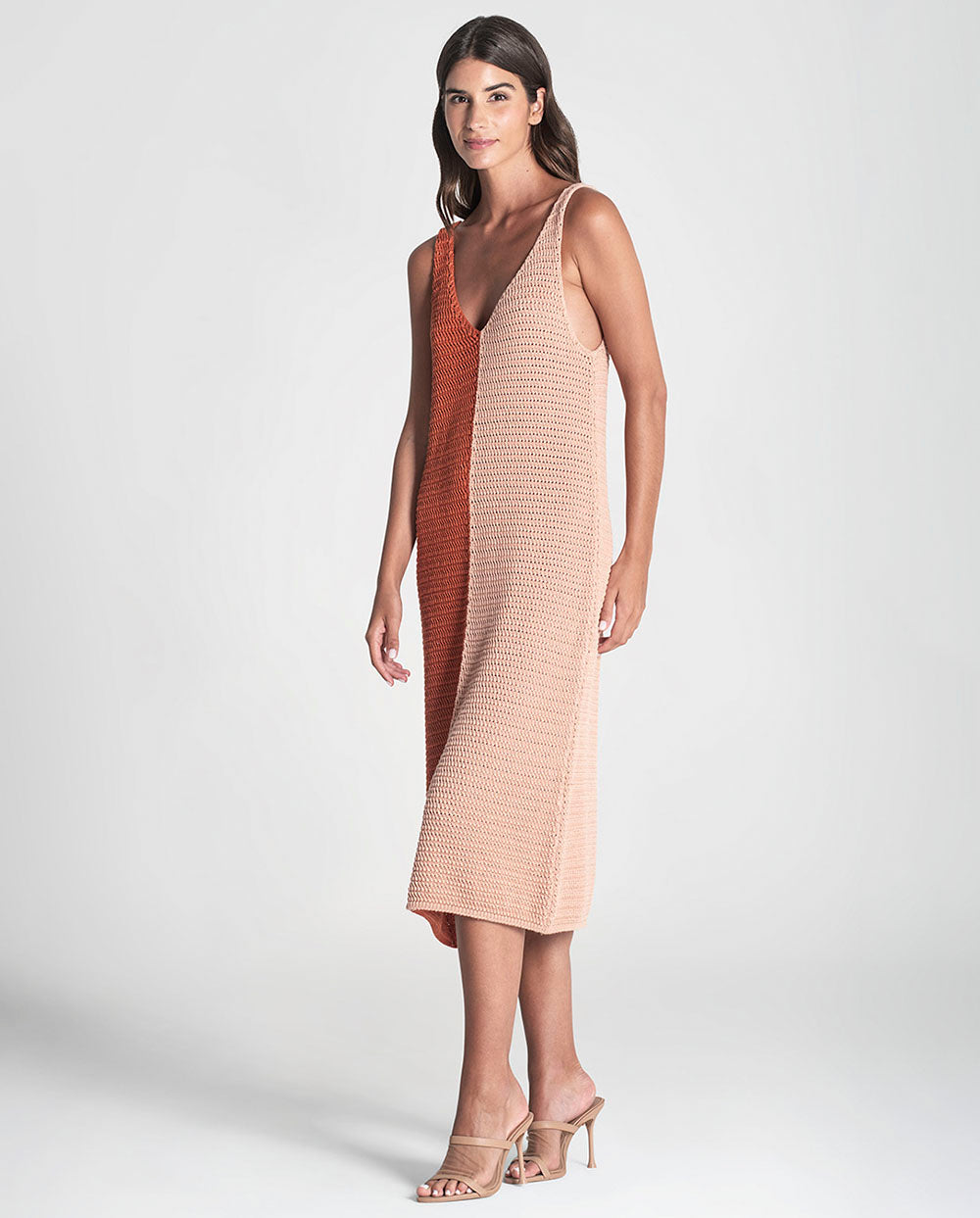 Vestido tirantes bicolor punto Rüga