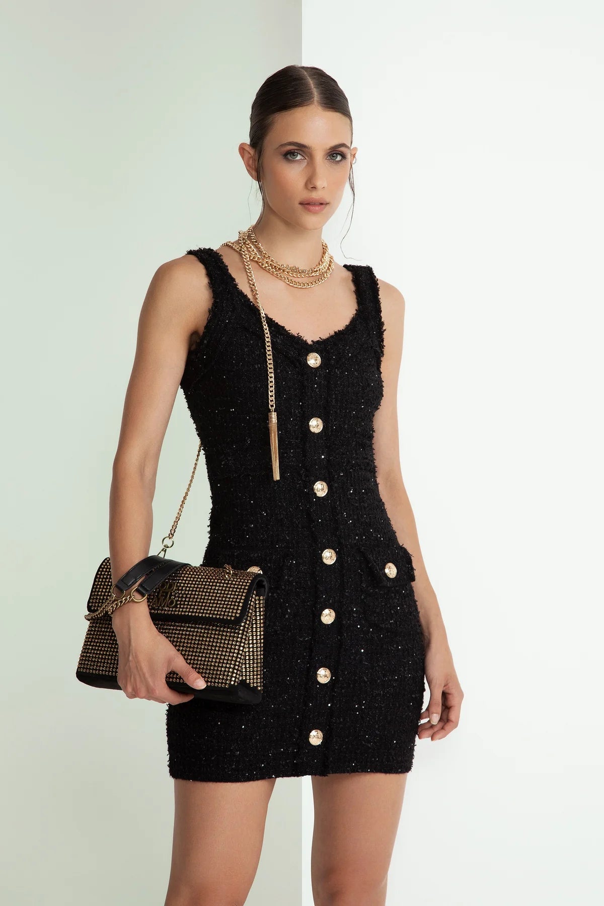 Vestido tweed negro Odi et Amo