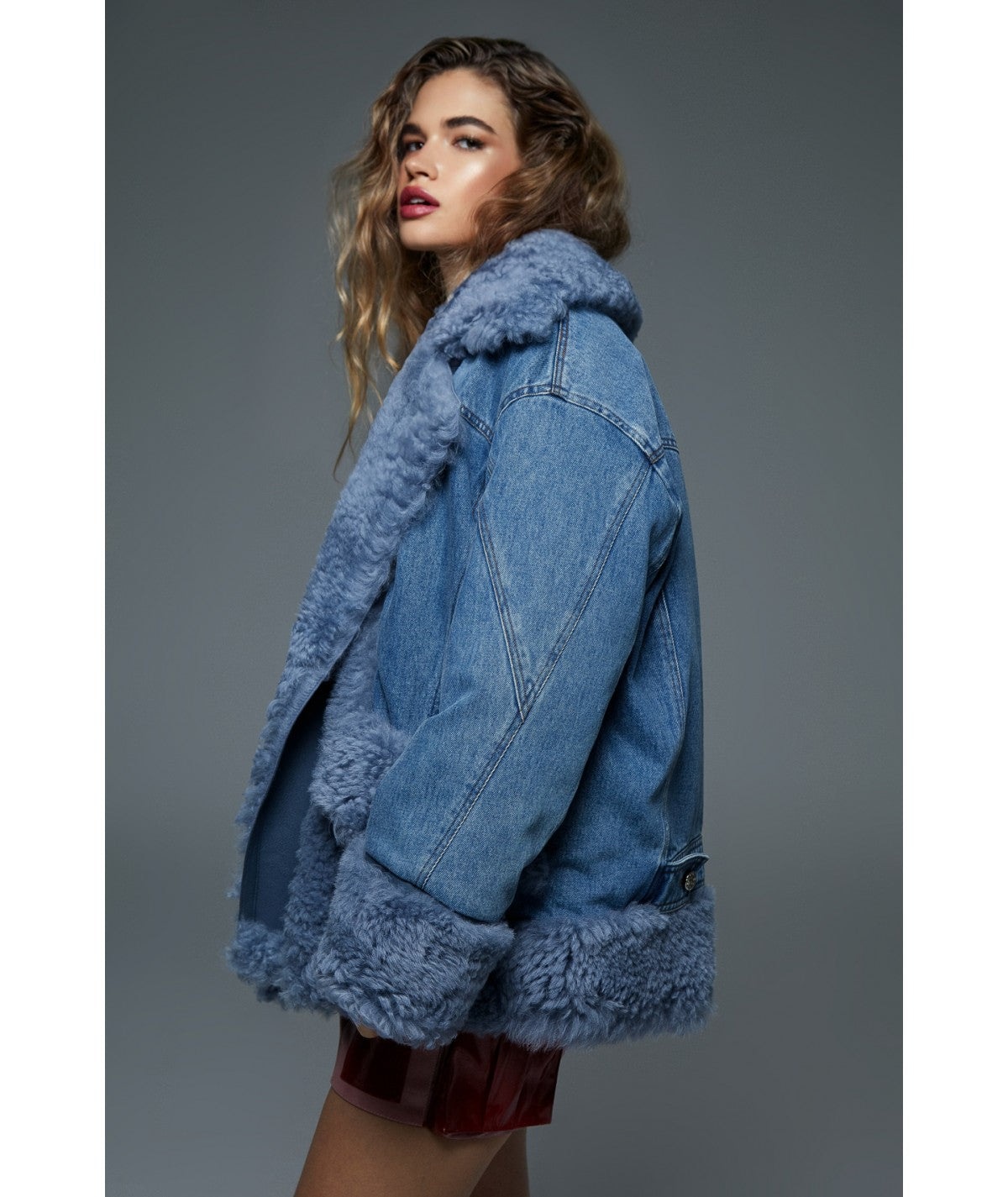 Chaqueta denim azul borreguito LeCRUEL