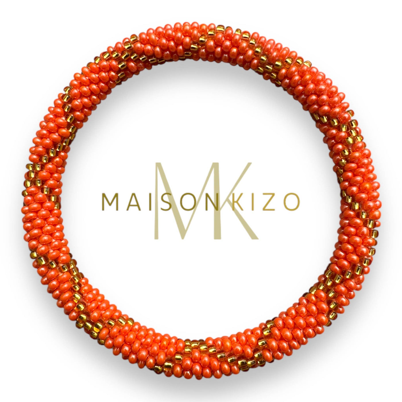 Pulsera nepalí rombos coral