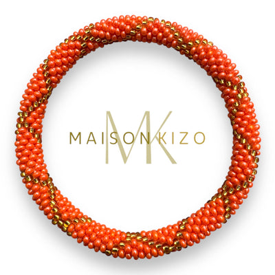 Pulsera nepalí rombos coral