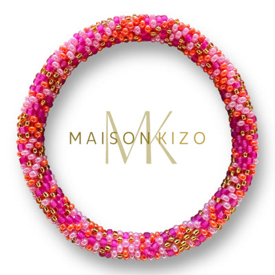 Pulsera nepalí multicolor rosas