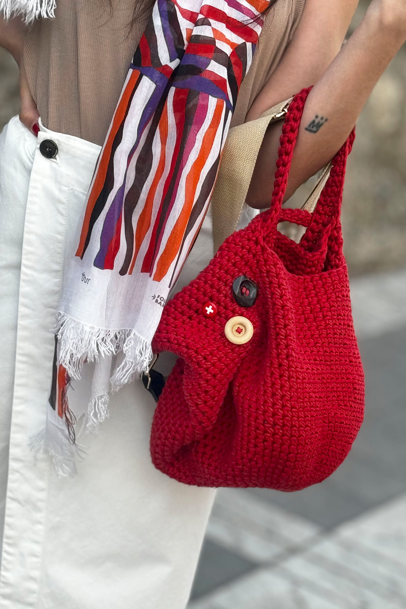 Bolso Suki crochet rojo