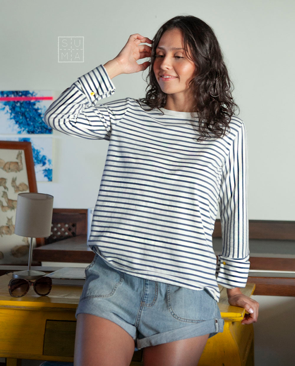 Camiseta rayas navy Pan Producto Básico