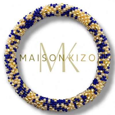 Pulsera nepalí oro topos azul