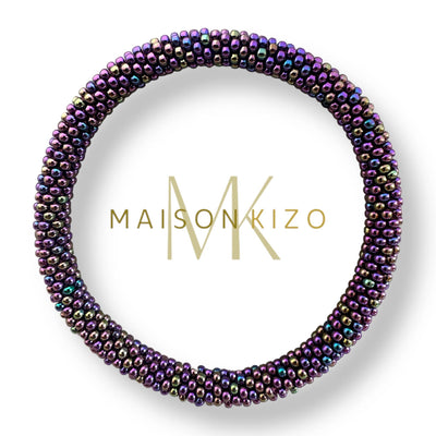 Pulsera nepalí morado irisada