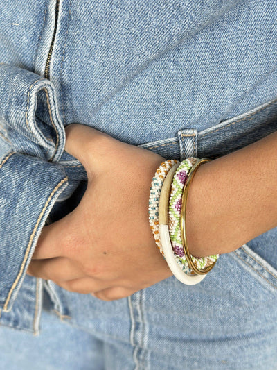 Pulsera nepalí topos azul y ambar
