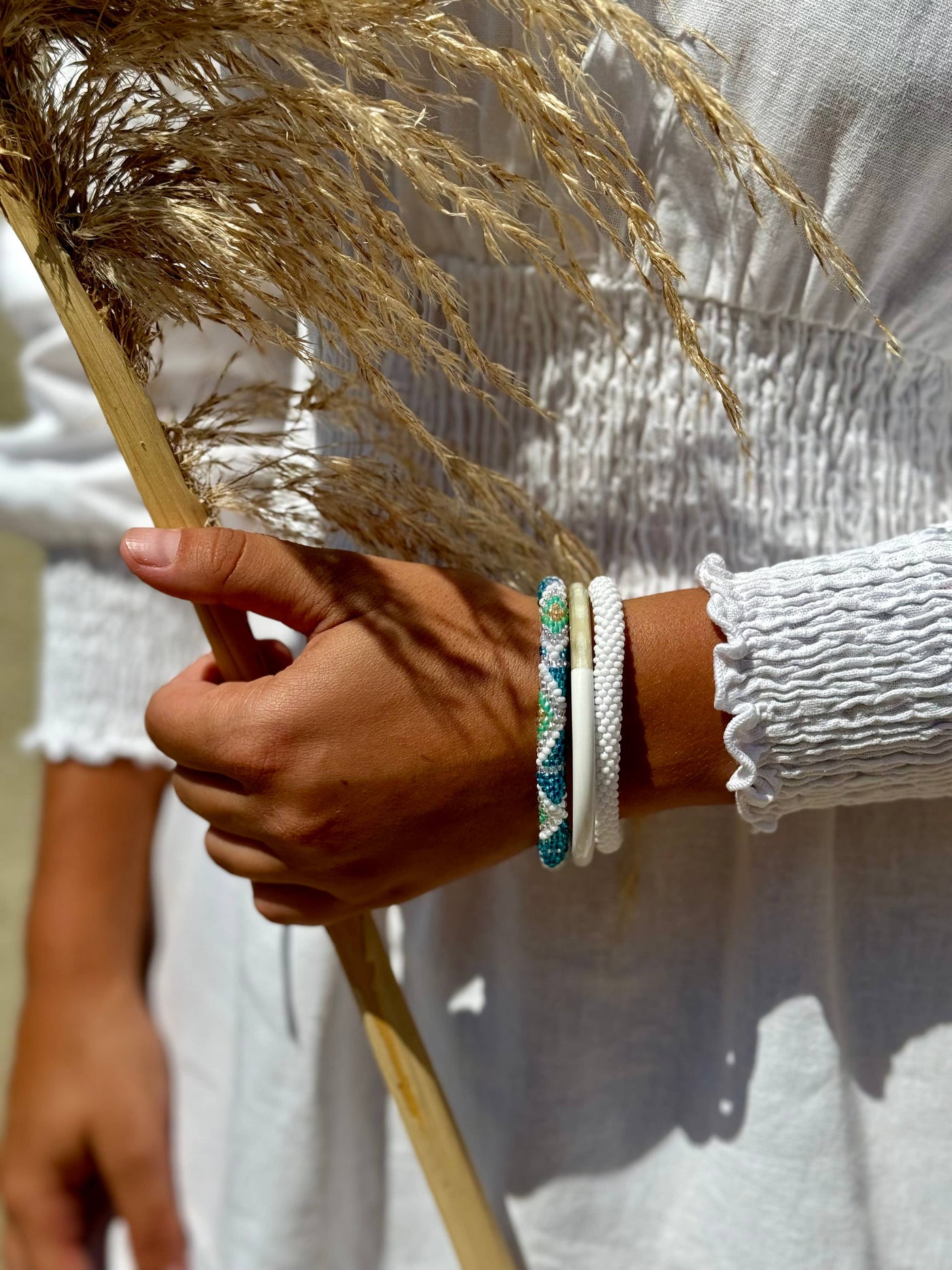 Pulsera nepalí étnica turquesa