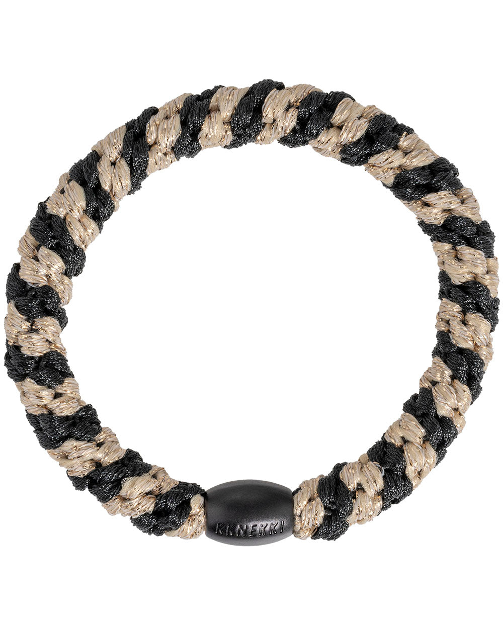 Goma pelo Kknekki rayas glitter beige-negro