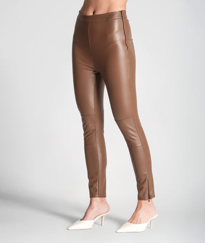 Leggins en eco piel cobre Rüga