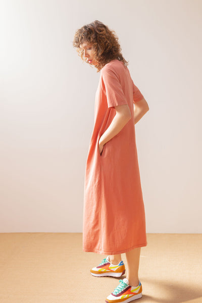 Vestido camiseta algodón teja PAN Producto Básico