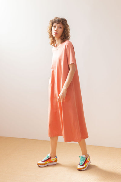 Vestido camiseta algodón teja PAN Producto Básico