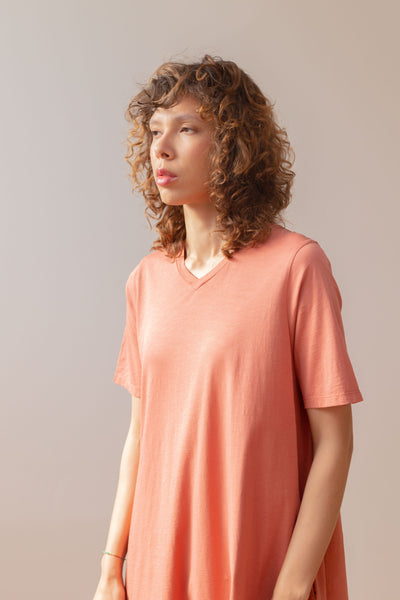 Vestido camiseta algodón teja PAN Producto Básico