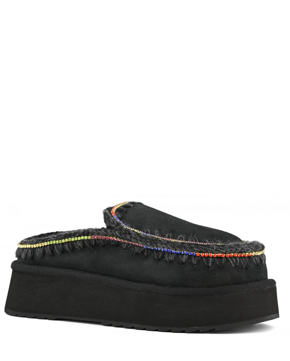 Mou Clog Eskimo Rhinestones plataforma negro