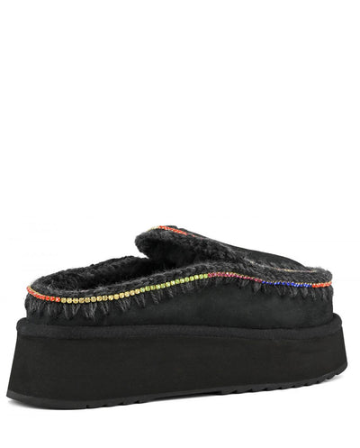 Mou Clog Eskimo Rhinestones plataforma negro