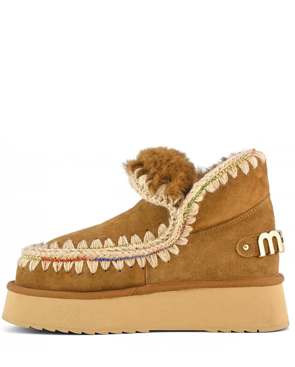 Mou Eskimo 18 Rhinestones plataforma marrón cognac