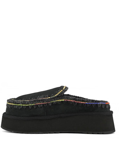 Mou Clog Eskimo Rhinestones plataforma negro