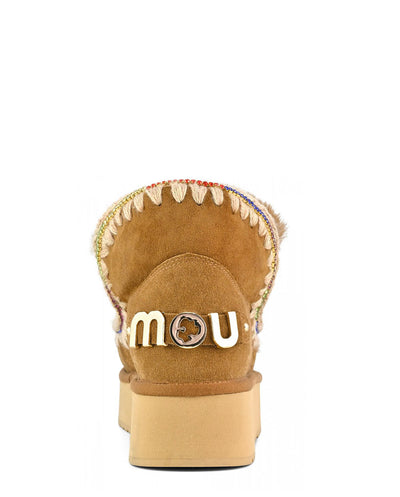 Mou Eskimo 18 Rhinestones plataforma marrón cognac