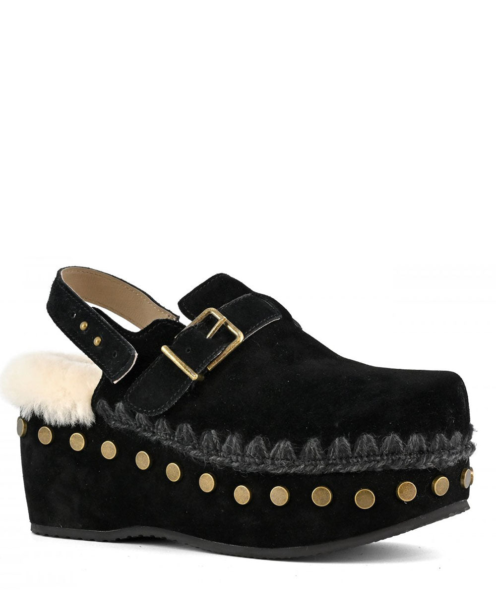 MOU clog back strap zueco negro