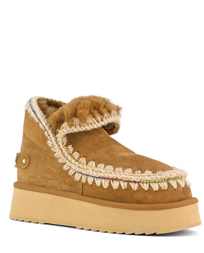 Mou Eskimo 18 Rhinestones plataforma marrón cognac