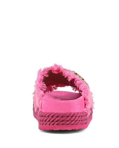 MOU criss-cross rope sandal recycle fucsia