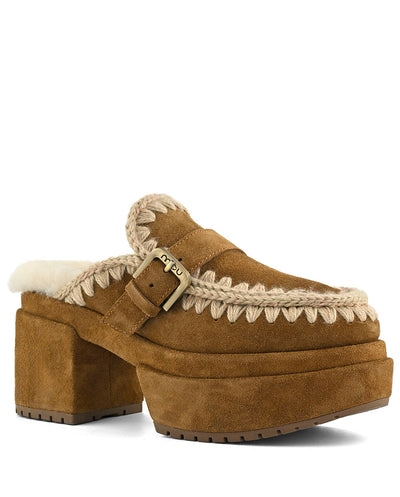 Mou Platform clog buckle strap cog