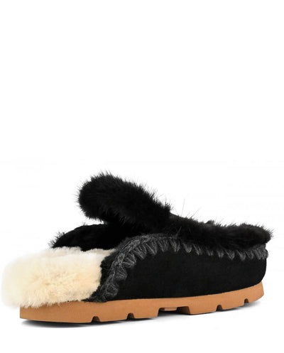 Mou Winter bio fur trim negro