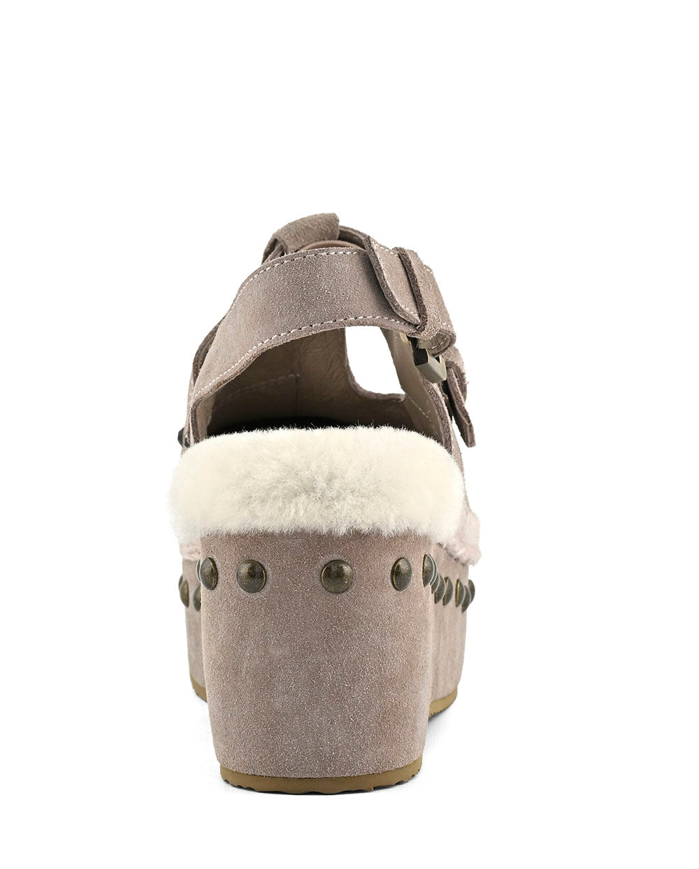 MOU suede clog with stones gris claro